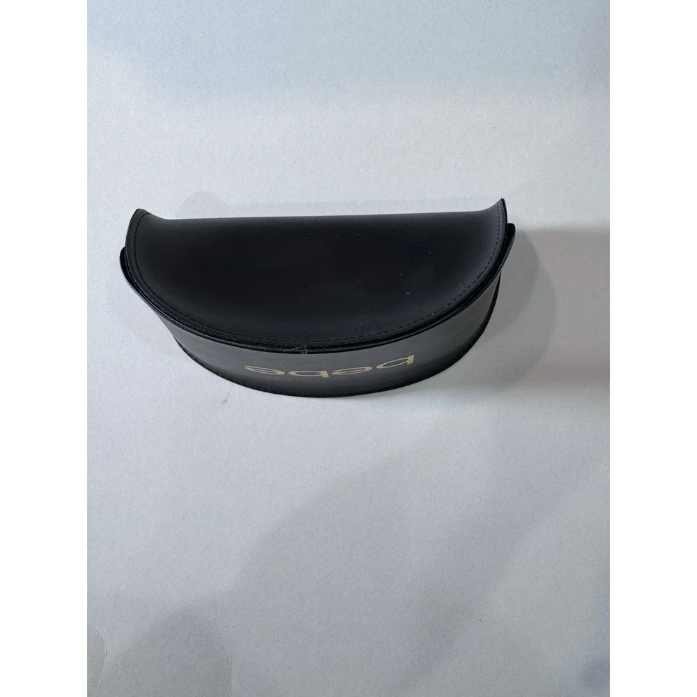 Bebe Gold Tone Logo Large Black‎ Sunglasses Eyeglasses Semi-Hard Clamshell Case